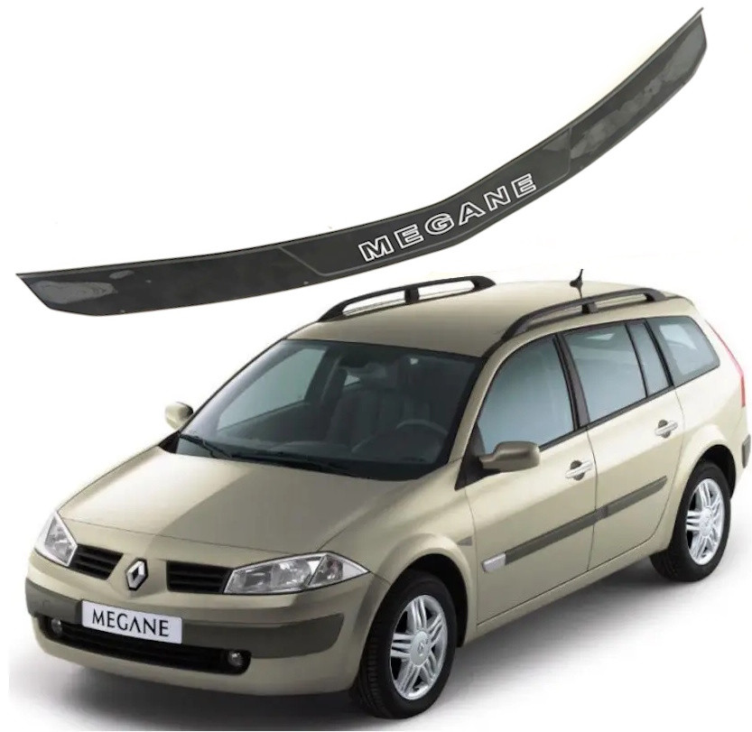 Дефлектор капота RENAULT Megane II 2002-2008 - Мухобойка Renault Megane 2