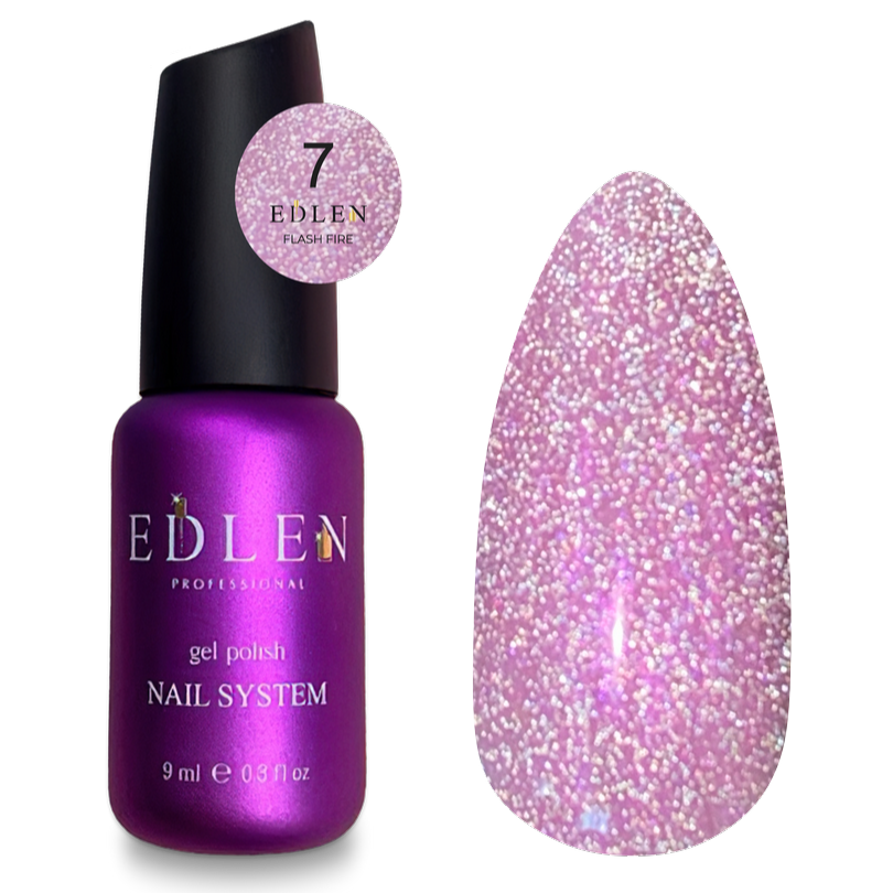 Гель-лак світловідбивний Edlen Flash Fire No07, 9 мл (рожевий), фото 1