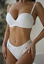 Жіночий мереживний комплект недорогий:чашка В,C,D Білий, фото 3