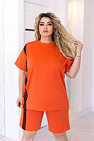 Костюм жіночий спортивний з лампасами великого розміру, фото 3