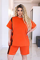 Костюм жіночий спортивний з лампасами великого розміру, фото 2