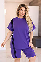 Костюм жіночий спортивний з лампасами великого розміру, фото 4