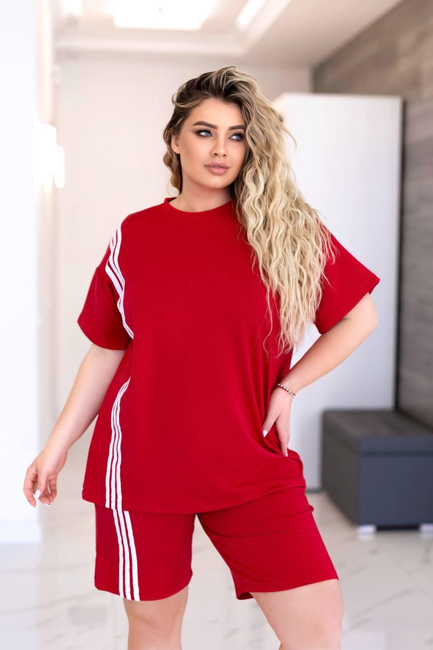 Костюм жіночий спортивний з лампасами великого розміру, фото 1