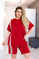 Костюм жіночий спортивний з лампасами великого розміру, фото 5