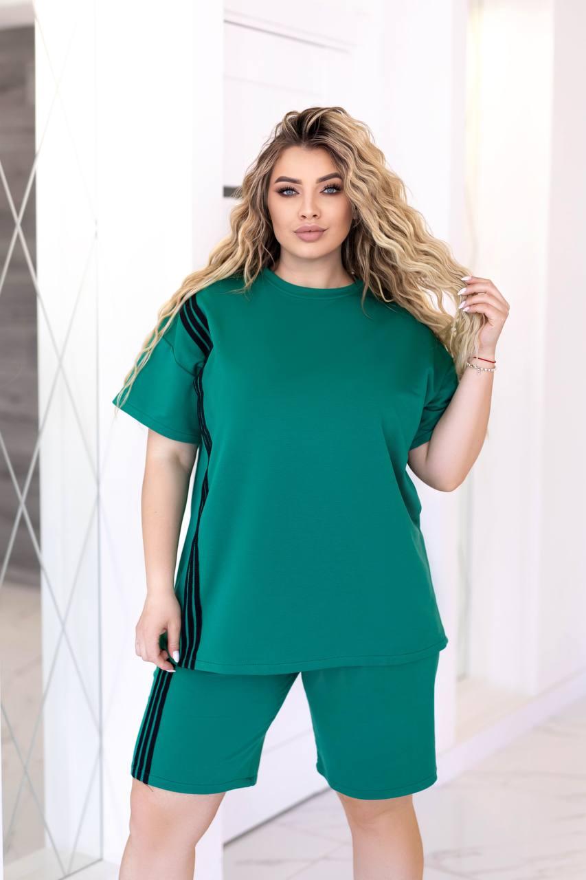 Костюм жіночий спортивний з лампасами великого розміру, фото 1