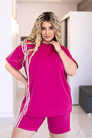 Костюм жіночий спортивний з лампасами великого розміру, фото 7