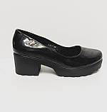 Чорні туфлі лофери на тракторних підборах 36 37 38 39 40 41, фото 5