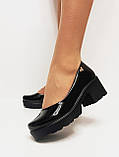 Чорні туфлі лофери на тракторних підборах 36 37 38 39 40 41, фото 9