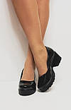 Жіночі чорні туфлі лофери на тракторних підборах 36 37 38 39 40 41, фото 6