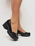 Жіночі чорні туфлі лофери на тракторних підборах 36 37 38 39 40 41, фото 8