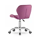 Невелике офісне крісло на колесах RIVELLO оббивка велюр, регуляція висоти сидіння, колір бежевий, фото 5