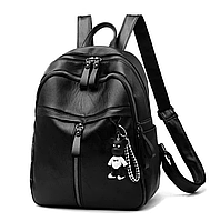 Рюкзак городской женский с брелком Черный