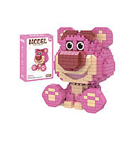 Конструктор OEM Model 3D ведмідь Lotso сидячий 588 деталей Рожевий (M1014)