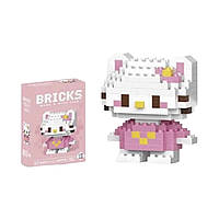 Конструктор OEM Bricks 3D Hello Kitty 5.5 см 146 деталей Рожево-білий (M3017)
