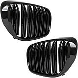 BMW 7 G11 G12 2015- решітки між фарами (нирки) ліва+права комплект ЧОРНА ГЛЯНЦЕВА ПОДВІЙНА РЕШКА, фото 2