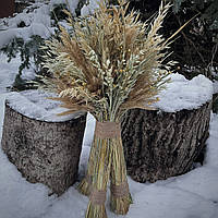 Різдвяний Дідух з житнього та пшеничного колосся та льону 40см