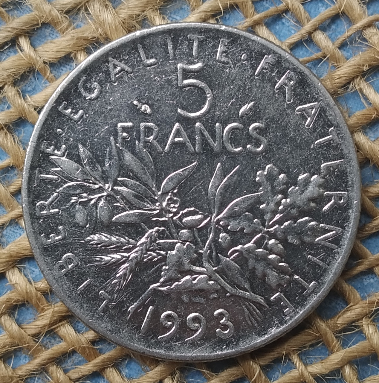 5 франкiв 1993 року. Францiя