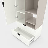 Шафа Home A001R 800х420х2300 ЛДСП Білий Сніг - Кашемір, фото 3