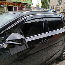 Дефлектори вікон із хром молдингом (вітровики) Lexus RX 2015-2022 (Uncle)