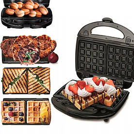 Вафельниця з насадками 1000 Вт 4в1 Domotec MS-7704