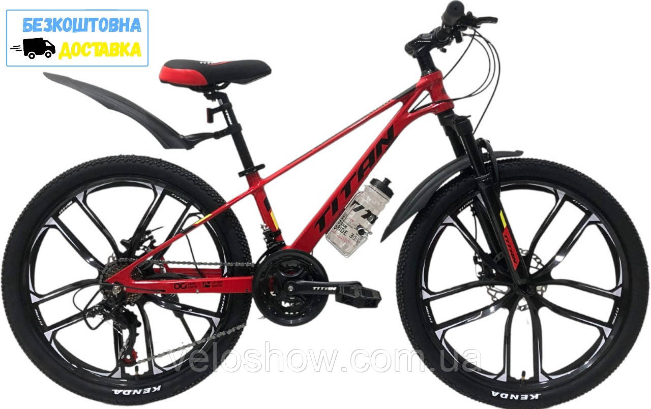 Підлітковий магнієвий 24 Mars Titan литі диски гірський велосипед, фото 1