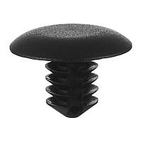 Кріплення обшивки, один капелюшок, Кліпса типу Ель Круглий капелюх, Чорний, Пластик, Розміри (мм): T-17 F-7.3