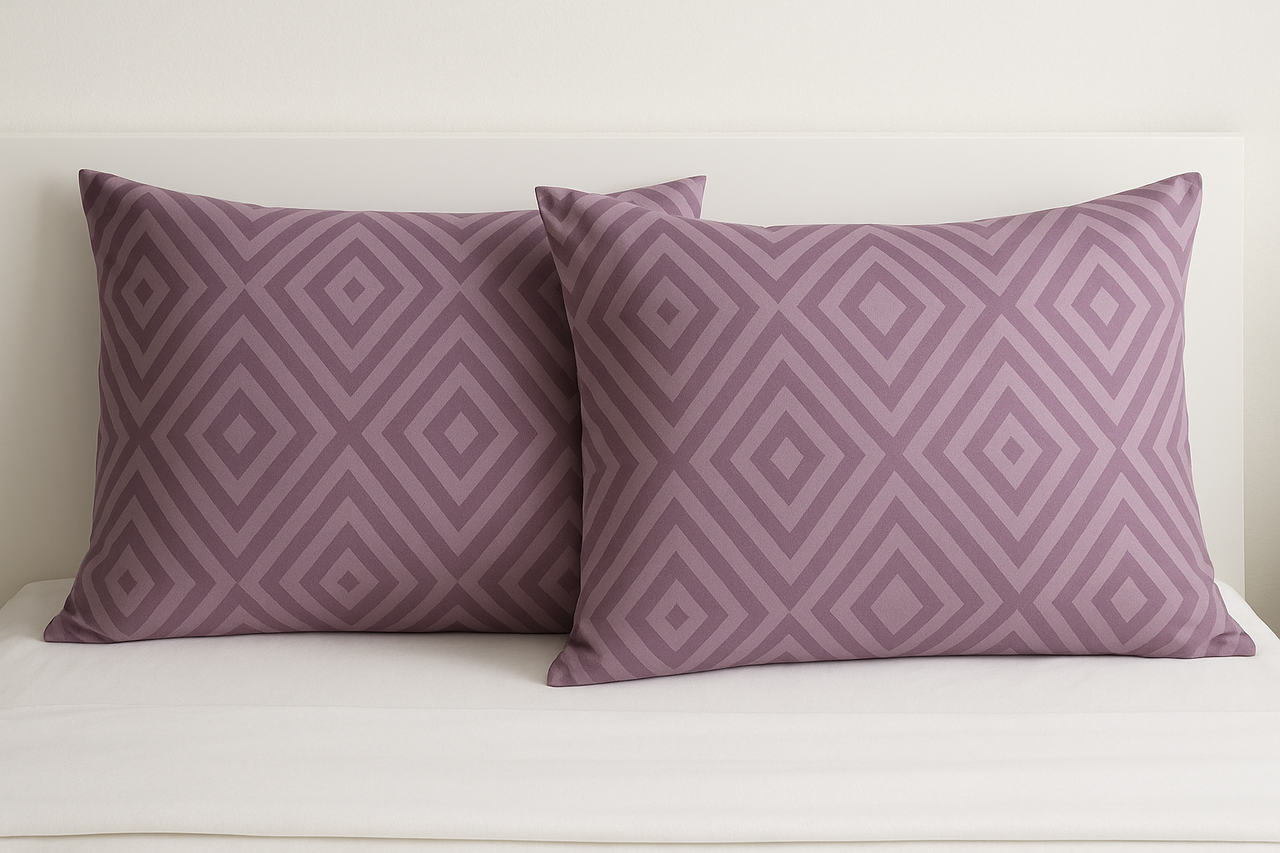 Наволочка (Бязь) "Фіолетовик Ромбики" | 50х70 Від 2х шт., фото 1