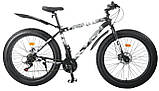 Алюмінієвий фетбайк 26/4.0 Zews Shimano позашляховик (fatbike) широкі колеса regid, фото 3