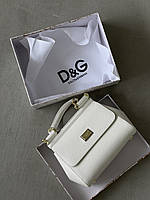 Женская сумка Dolce & Gabbana Sicily 21*19*9 Брендовая сумка дольче габбана белого цвета