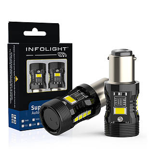 Комплект світлодіодних ламп Infolight P21/4W, BAZ15D (1157) Canbus Red