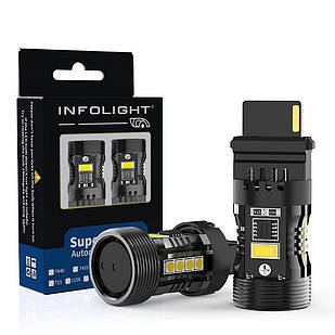 Комплект світлодіодних ламп Infolight P27W (3156) Canbus Amber