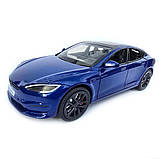 Машинка метал Tesla model S електрокар синя Тесла 1:24 відкр двері баг капот звук світло 17,5*7,5*5,5см (EL 64077), фото 2