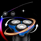 Електробритва чоловіча акумуляторна з дисплеєм Geemy GM-9010/Електробритва для сухого та вологого гоління, фото 6