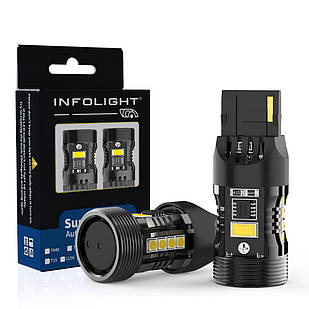 Комплект світлодіодних ламп Infolight T20, 7440 (w21w) Canbus Red