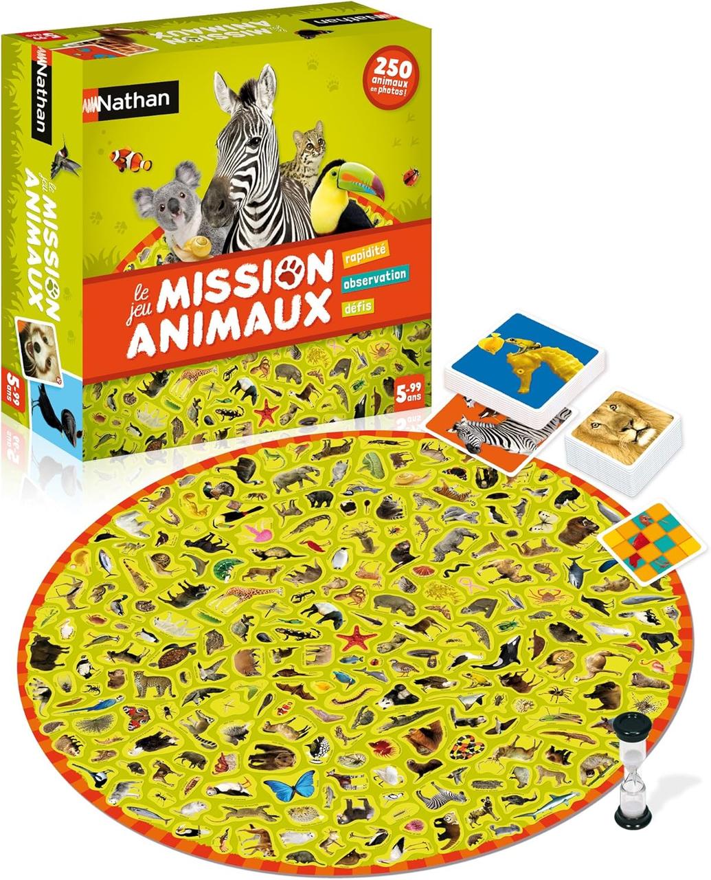 Настільна гра на увагу та пошук Місія тварин. Mission animaux Nathan