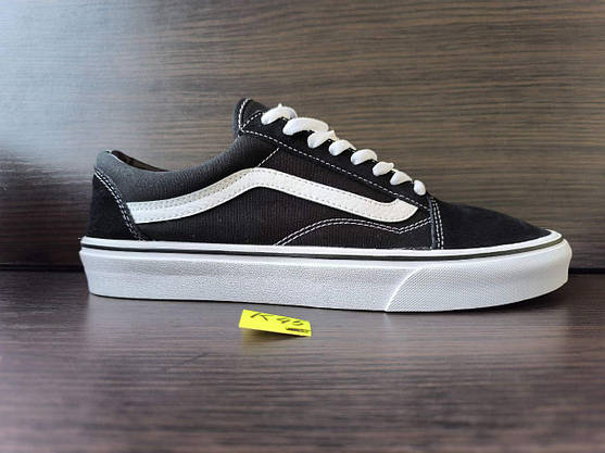 СКИДКА 45 р Чоловічі Ванси чорно-білі текстиль унісекс Кеди VANS Old Skool жіночі весна осінь, фото 2