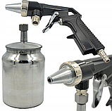 Пістолет піскоструйний Falon-tech FT1701 (пневматичний, з метал. бачком 1000 мл), фото 5