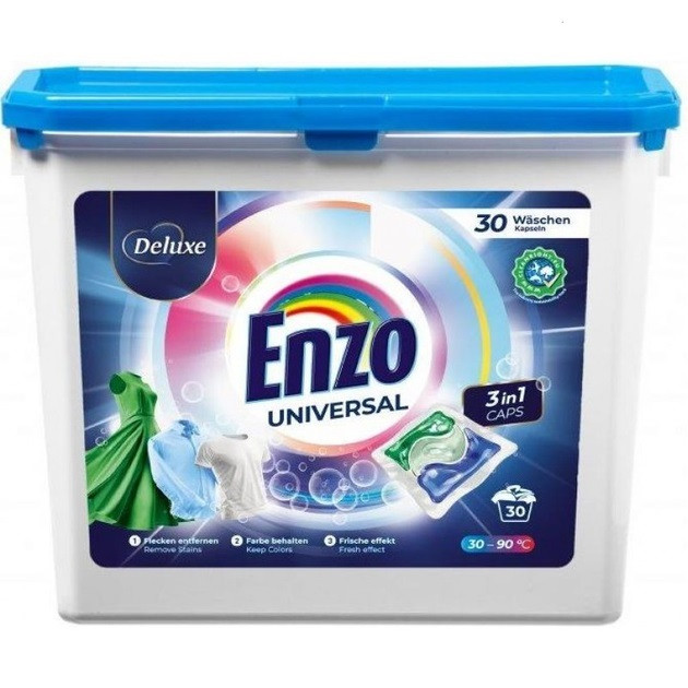 Капсули для прання Deluxe Enzo 3 в 1 Universal 30 шт