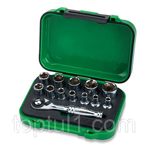 Набір головок із тріскачкою TOPTUL 1/4" 13ед. GABW1301