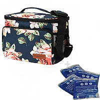 Термосумка Peony 9,5 л із 4 акумуляторами холоду - комплект для збереження температури до 12 г