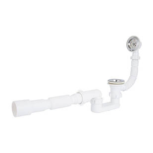 Lidz Сифон для ванни LSW05 випуск 70 мм, плоский, без ревізії, з корком на ланцюги (вихід гофра 40/50 мм)