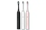 Рожева Електрична зубна щітка Sonic Toothbrush Х-3 ультразвукова акумуляторна 4 змінні насадки в комплекті, фото 3