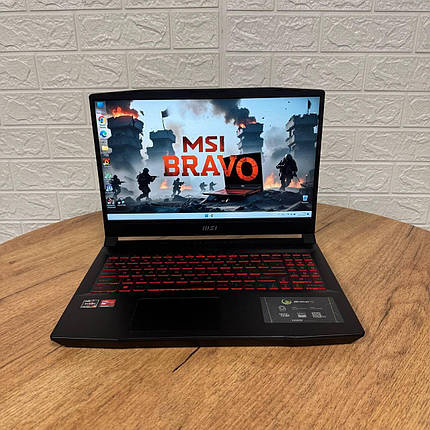 Б/в Ігровий ноутбук Б-клас MSI Bravo 15 B5ED 15.6" 1920x1080| Ryzen 7 5800H| 16GB RAM| 512GB SSD NVMe| Radeon RX 6550M 4GB, фото 1
