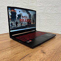 Б/в Ігровий ноутбук Б-клас MSI Bravo 15 B5ED 15.6" 1920x1080| Ryzen 7 5800H| 16GB RAM| 512GB SSD NVMe| Radeon RX 6550M 4GB, фото 3