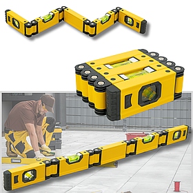 Багатофункціональний складний вимірювач рівня 5-и рівневий Profter 700мм Будівельний рівень алюміній