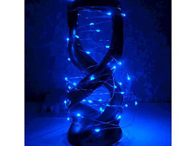 Гірлянда новорічна на ялинку 50LED 5м нитка світлодіодна, на батарейках, синє сяйво AD-1099/AD 1-84 ТМ КИТАЙ FG