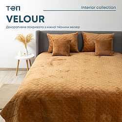 Покривало ТЕП "VELOUR" 180*240 см Кофейний/Ромб прямий