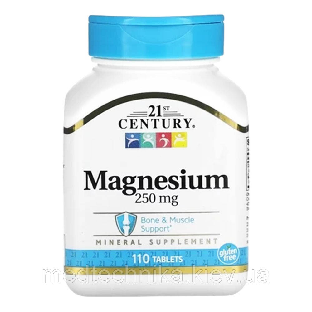 Магній, 250 мг, 110 таблеток, 21st Century, фото 1