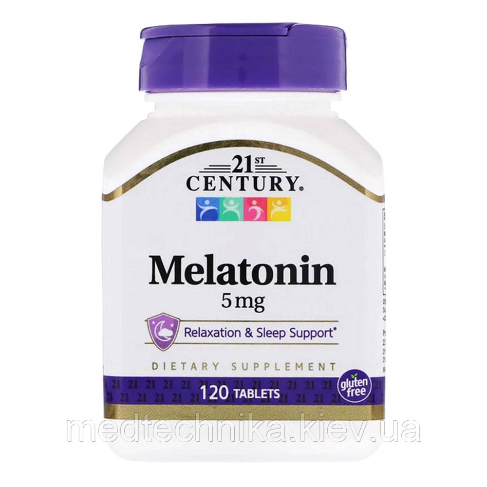 Мелатонін, 5 мг, 120 таблеток, 21st Century, фото 1