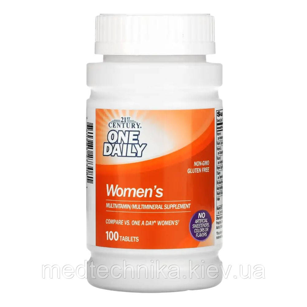 Вітамінний комплекс для жінок ONE DAILY, 100 таблеток, 21st Century, фото 1